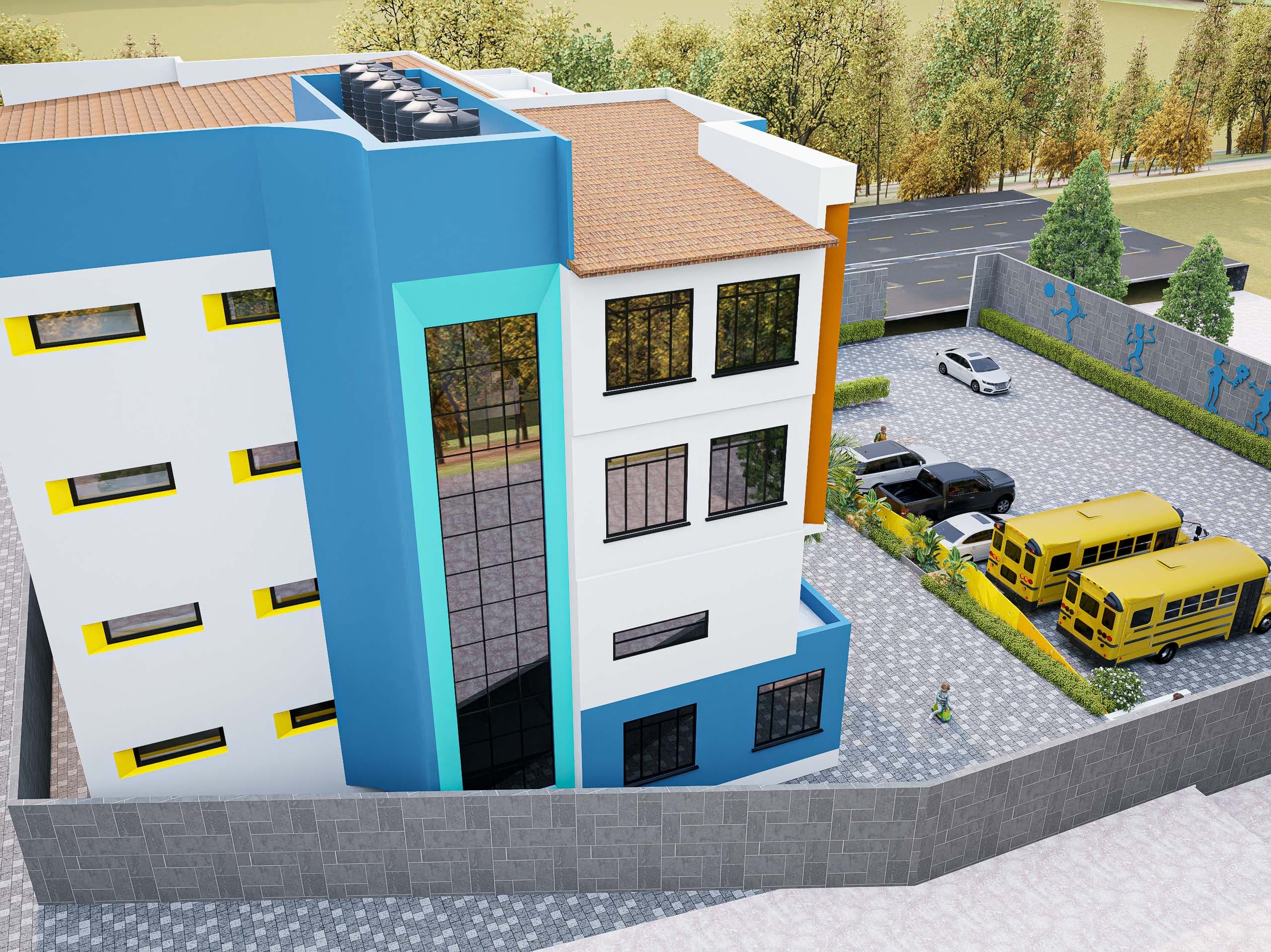 Kigo Toddler Town School the whole picture render 11