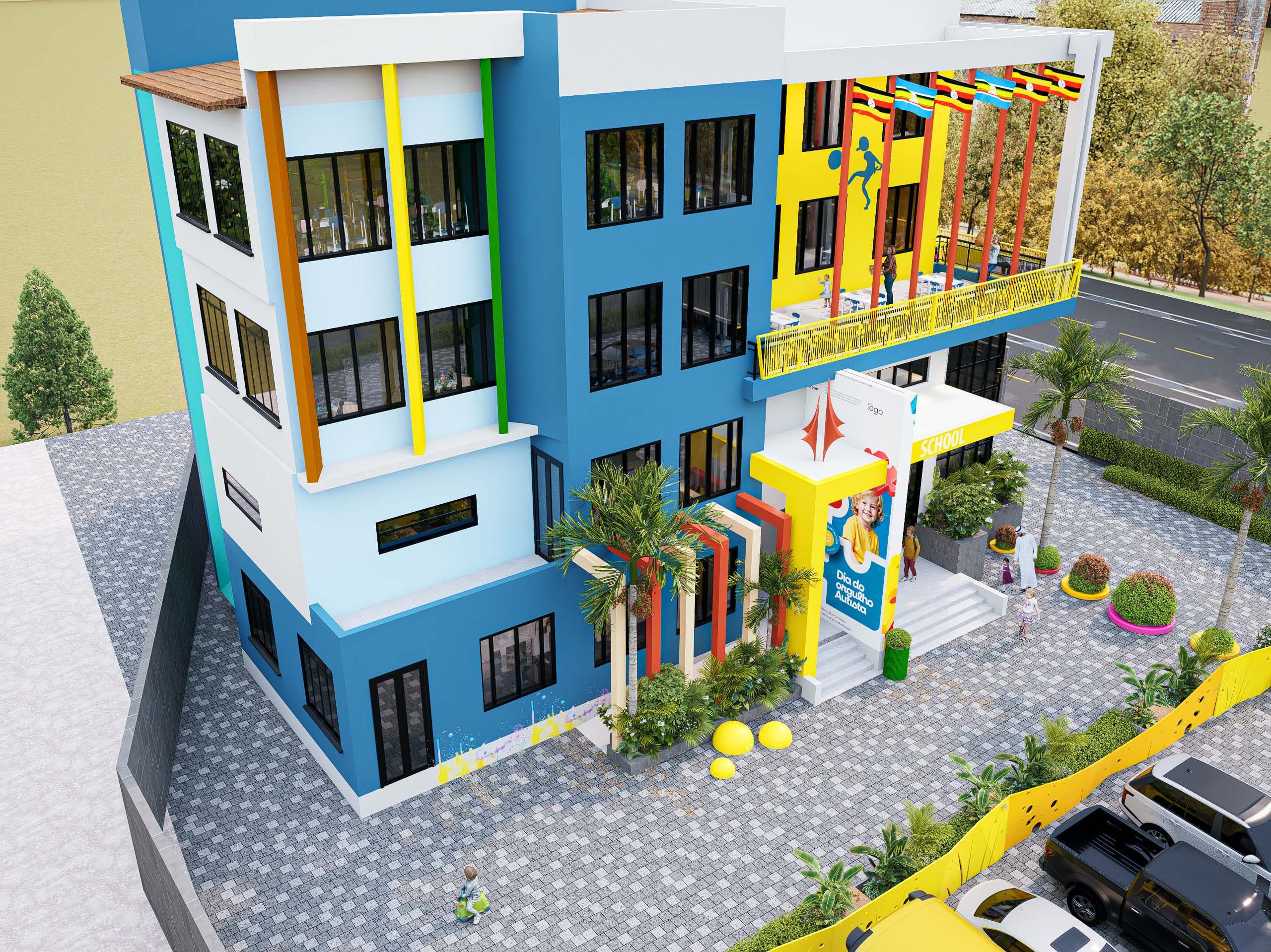 Kigo Toddler Town School spaces render 5